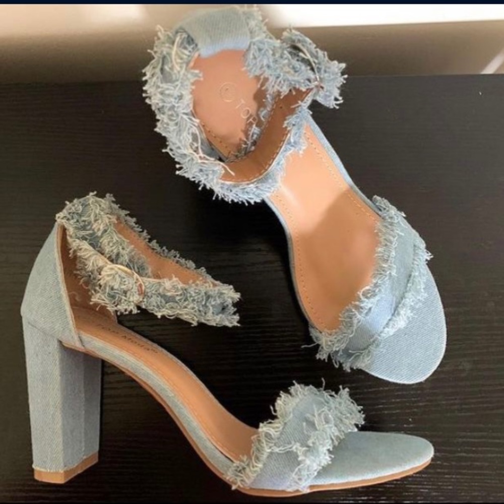Denim heels